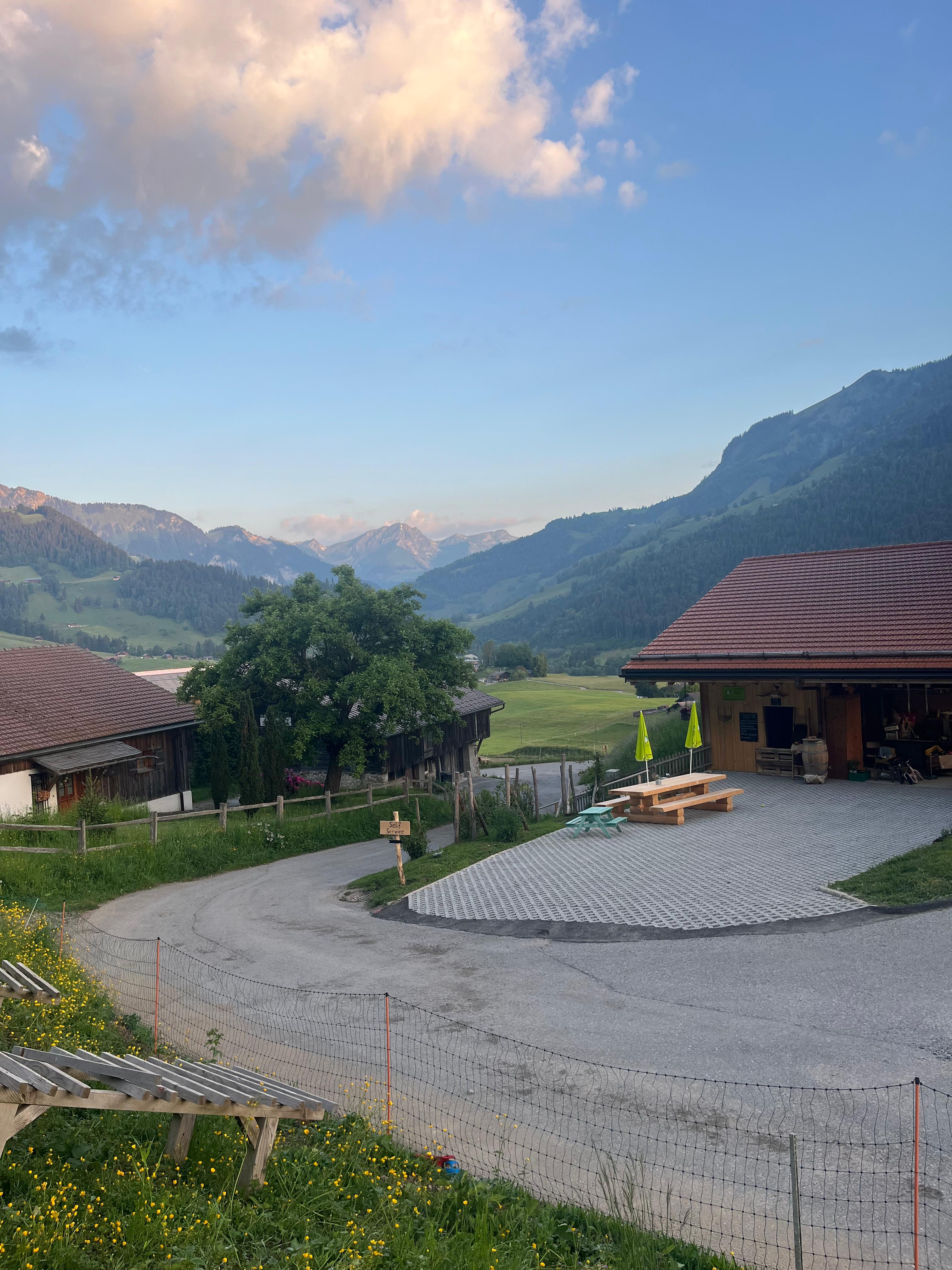 Vue extérieure du magasin self-service de la Ferme de la Rosette, Pays-d'Enhaut